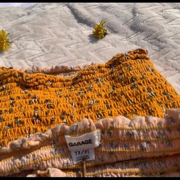 Orange floral ribbed stretch bandeau - Picture 2 of 2